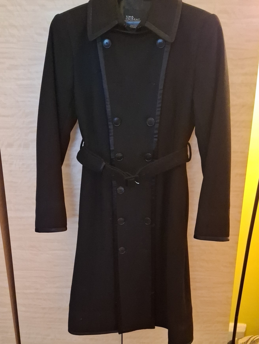 Nine West Black Double-Breasted Trench Coat with Belt